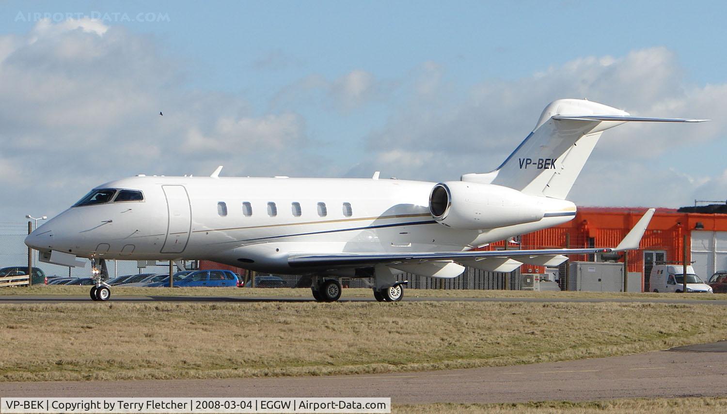 VP-BEK, 2008 Bombardier Challenger 300 (BD-100-1A10) C/N 20176, Brand new CL300 Challenger arrives on a Delivery flight from Westchester County