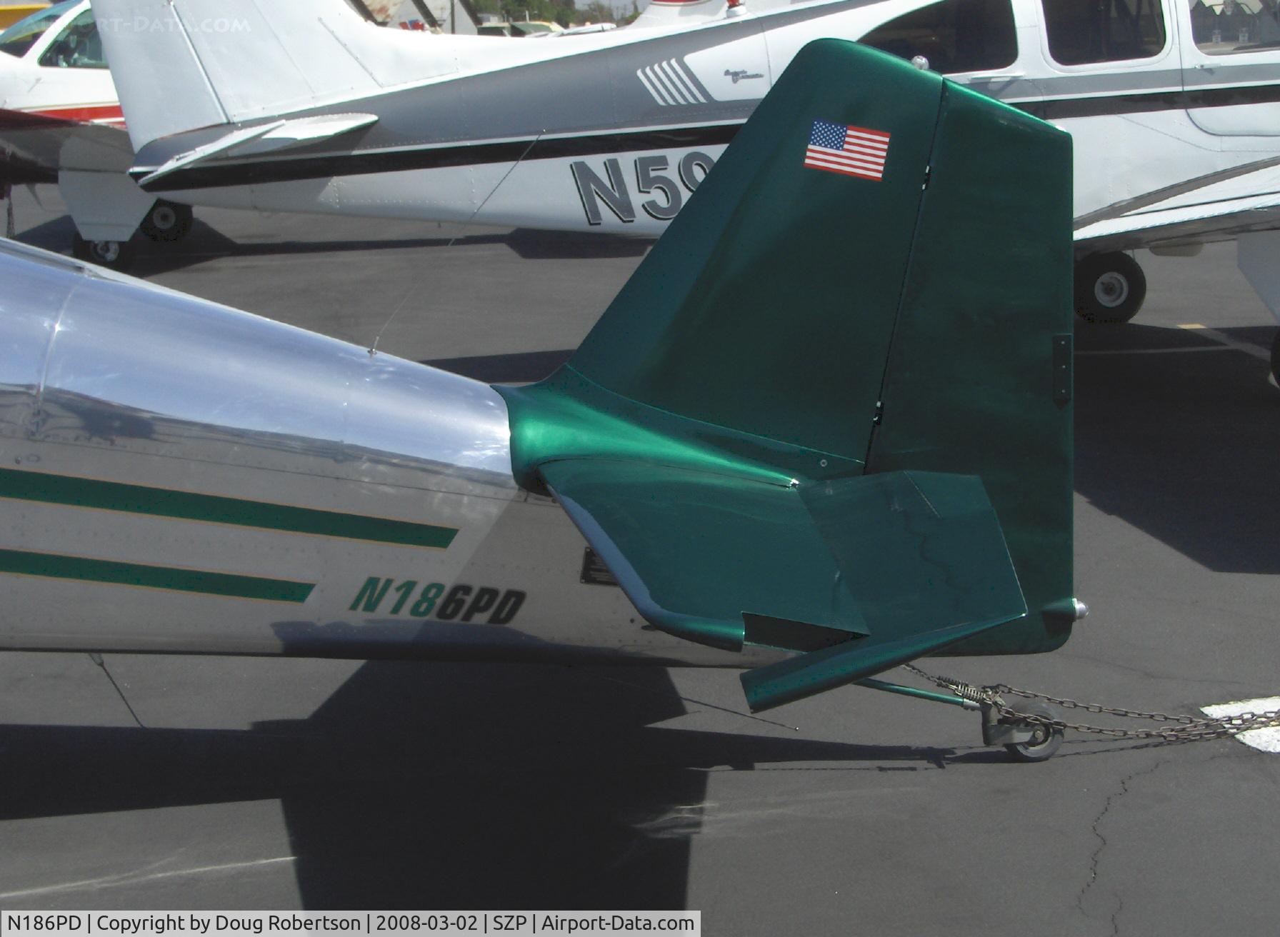 N186PD, 1999 Vans RV-6 C/N 22096, 1999 Johnson/Albrecht VAN's RV-6, tail