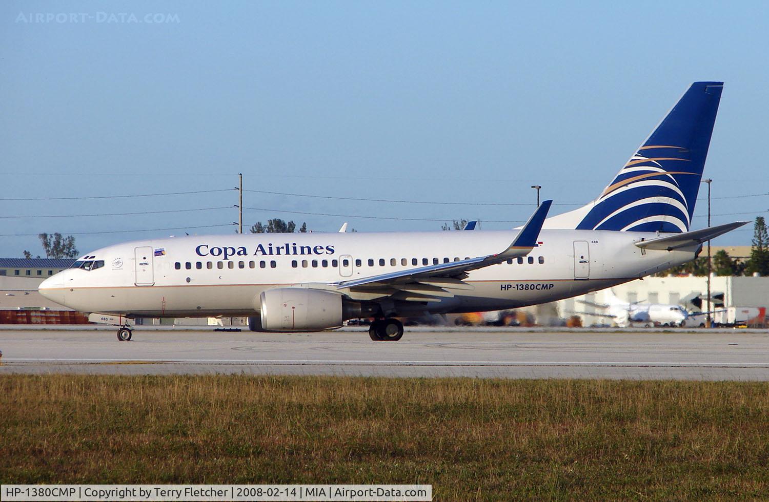 HP-1380CMP, 2002 Boeing 737-7V3 C/N 30464, Copa B737 about to depart Miami