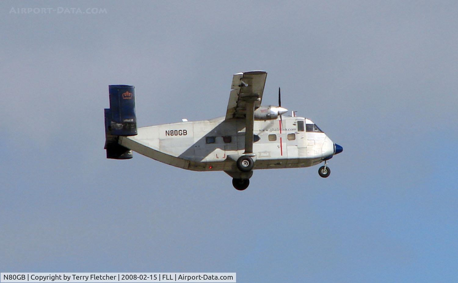 N80GB, 1970 Short SC-7 Skyvan 3M-400 C/N SH.1888, This 'workhorse' Skyvan freighter contrasts against all the shiny new Bizjets and Airliners at Ft Lauderdale Int
