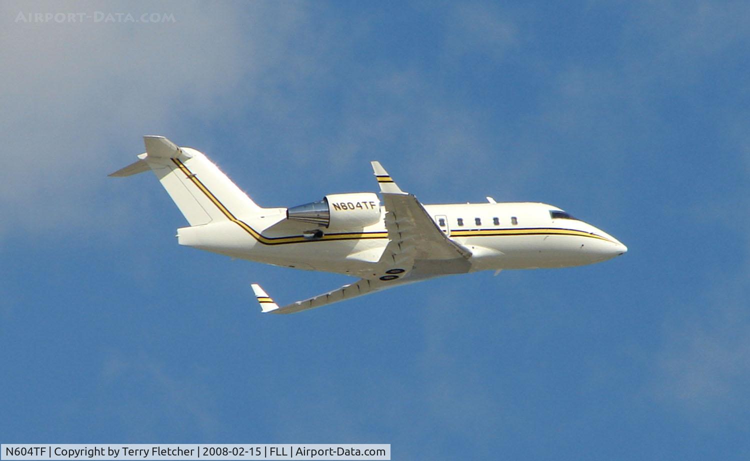N604TF, 2006 Bombardier Challenger 604 (CL-600-2B16) C/N 5655, CL604 climbs out of FLL