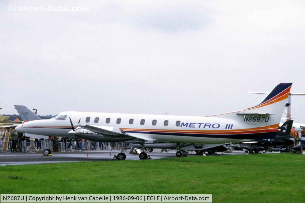N2687U, Fairchild SA-227AC Metro III C/N AC-651B, Metro III at Farnborough 1986.