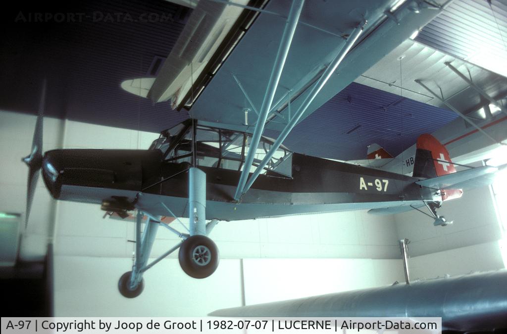 A-97, Fieseler Fi-156C-3 Storch C/N 8063, This Fi-156 was interned in March 1943 and put into good use for Alpine flying by the Swiss AF. It was wfu in 1962.
