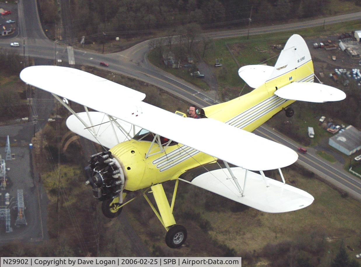 N29902, 1940 Waco UPF-7 C/N 5399, Flying over Scappoose Or