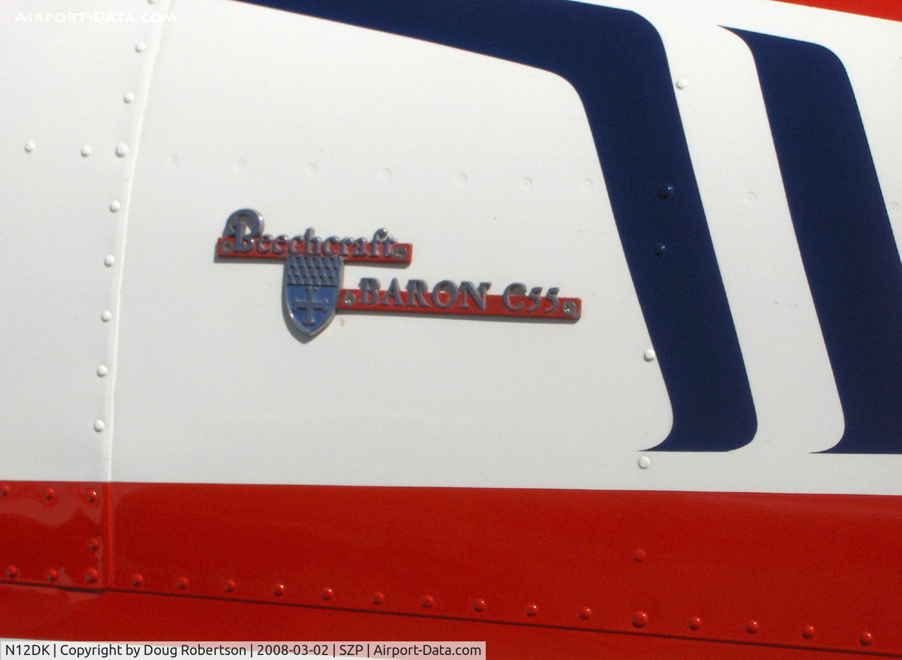 N12DK, 1967 Beech C55 Baron (95-C55) C/N TE-290, 1967 Beech 95 C55 BARON, two Continental IO-520-C 285 Hp each, logo