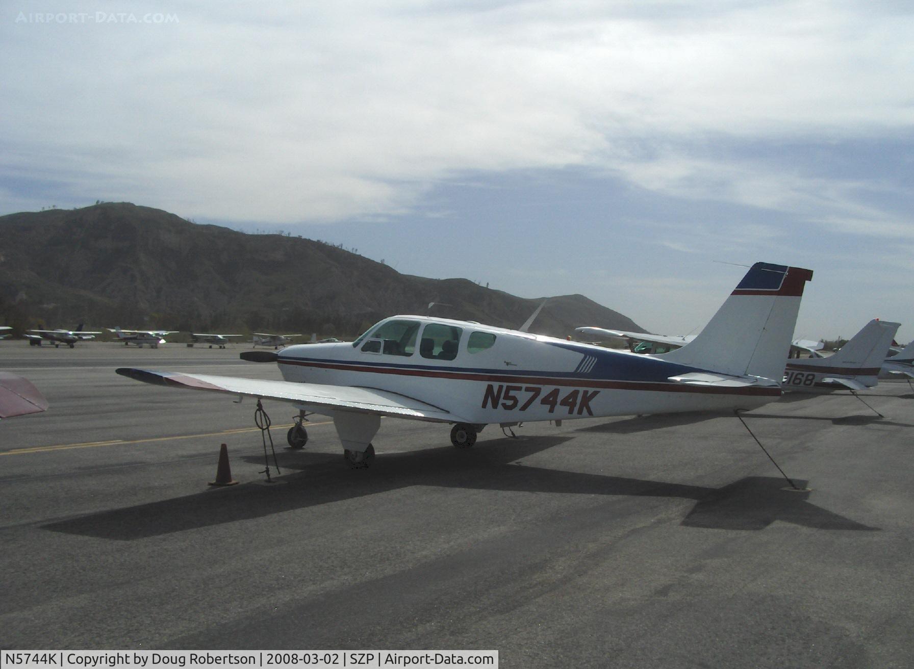 N5744K, 1964 Beech 35-B33 Debonair C/N CD-790, 1964 Beech 35 B33 DEBONAIR, Continental IO-470-K 225 Hp