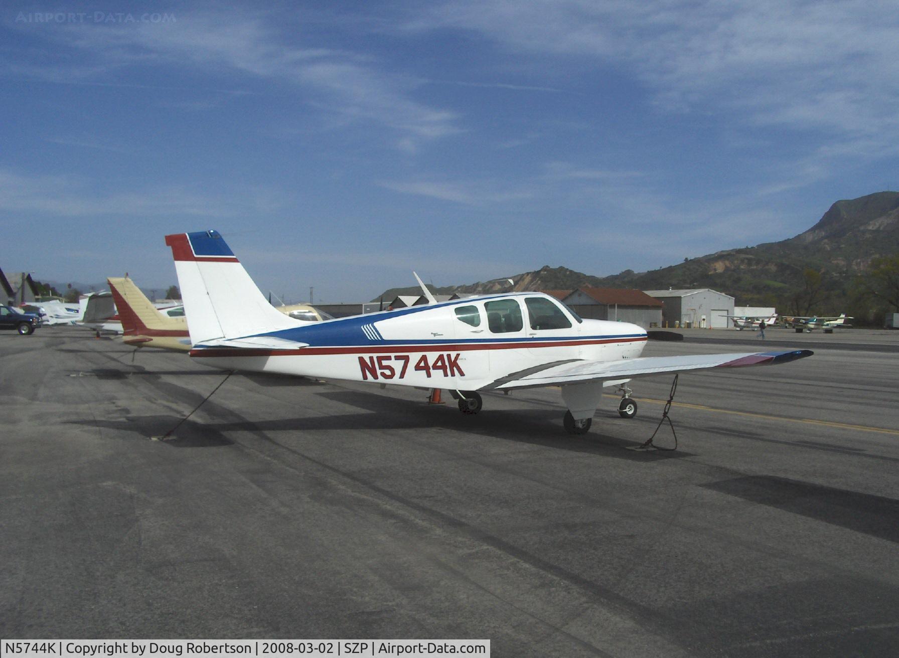 N5744K, 1964 Beech 35-B33 Debonair C/N CD-790, 1964 Beech 35 B33 DEBONAIR, Continental IO-470-K 225 Hp