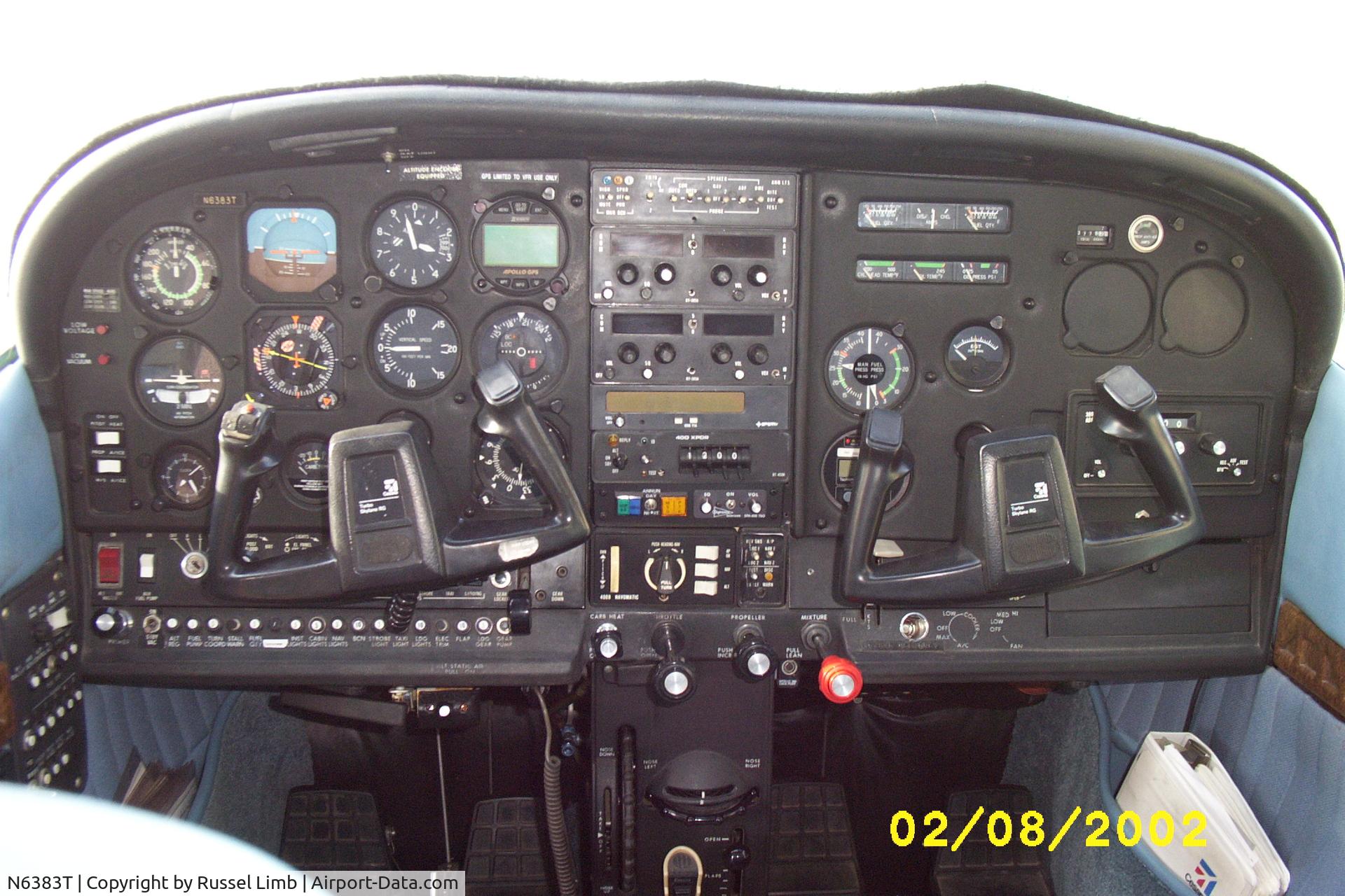 N6383T, 1985 Cessna TR182 Turbo Skylane RG C/N R18202004, Original Panel