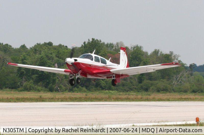 N305TM, 1979 Mooney M20K C/N 25-0238, Landing at MDQ