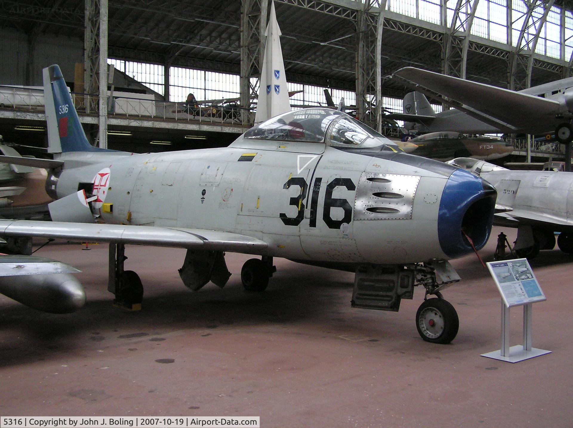 5316, 1952 North American F-86F Sabre C/N 191-938, F-86F on display Brussels Air Museum
