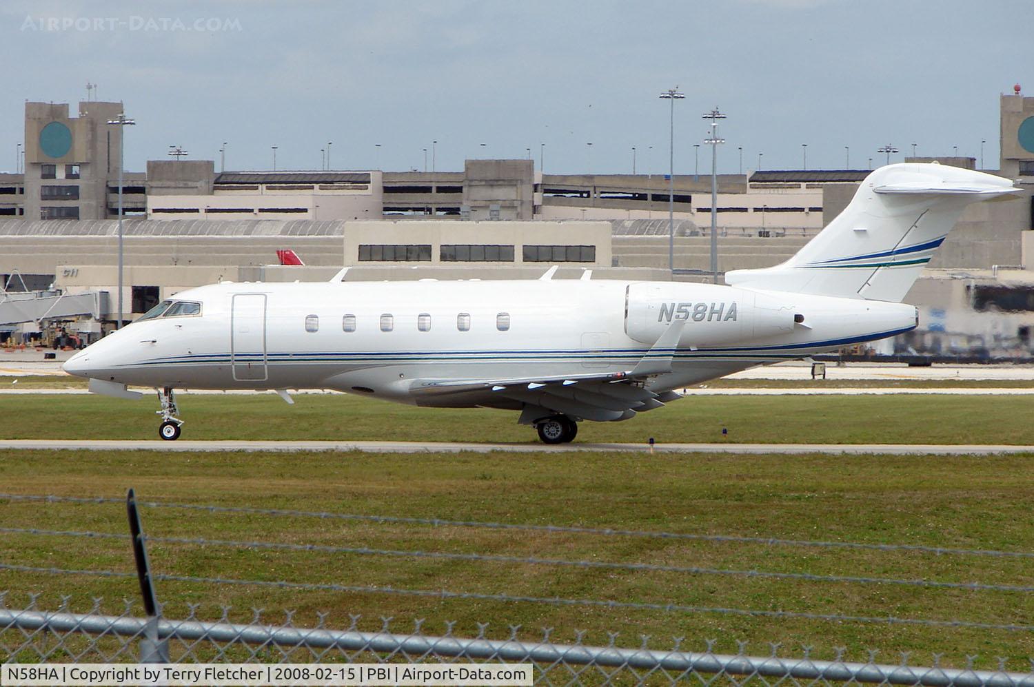 N58HA, 2007 Bombardier Challenger 300 (BD-100-1A10) C/N 20146, The business aircraft traffic at West Palm Beach on the Friday before President's Day always provides the aviation enthusiast / photographer with a treat