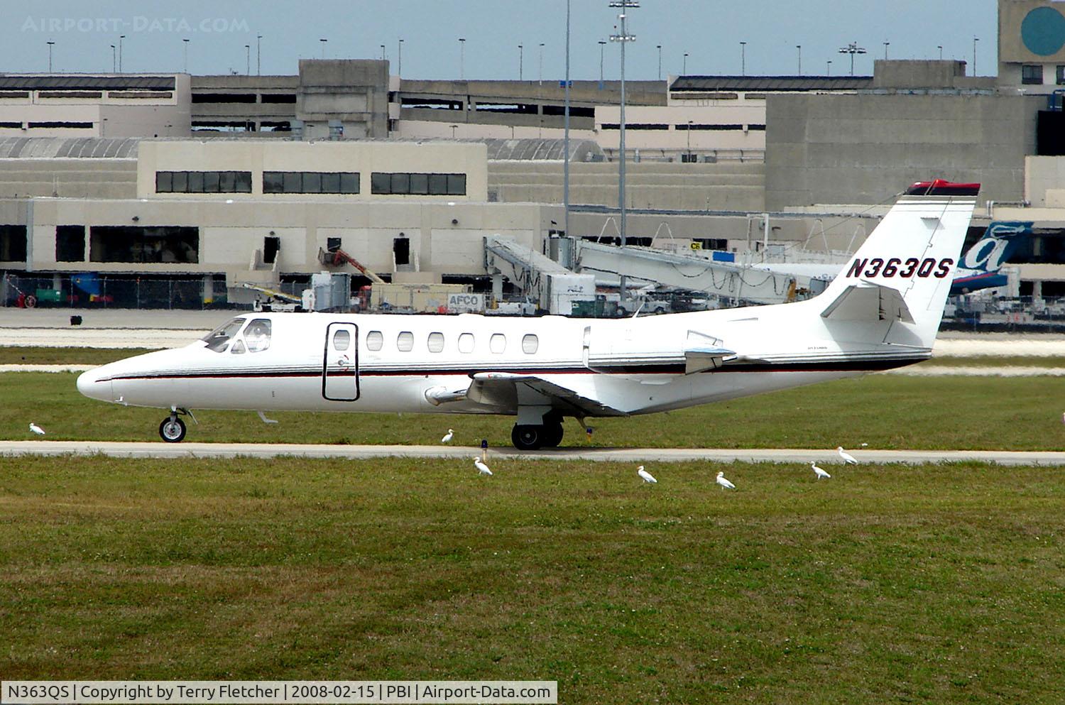 N363QS, 1999 Cessna 560 Citation Ultra C/N 560-0536, The business aircraft traffic at West Palm Beach on the Friday before President's Day always provides the aviation enthusiast / photographer with a treat