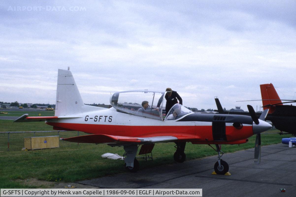 G-SFTS, 1984 Norman NDN-1T Firecracker C/N 006, Firecracker turboprop trainer at Farnborough, 1986