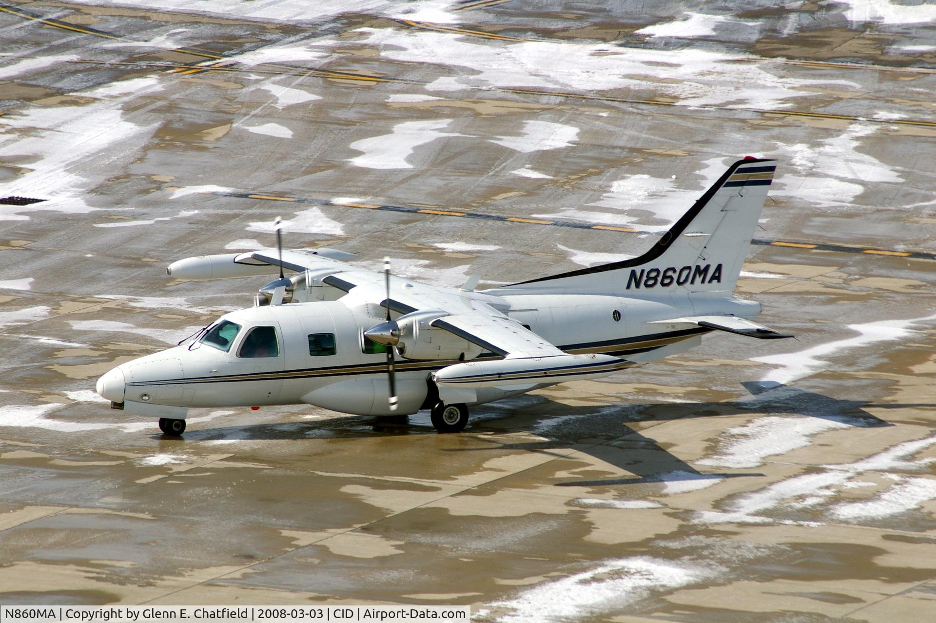 N860MA, 1977 Mitsubishi MU-2B-60 Marquise C/N 700SA, Taxiing out for departure past the control tower