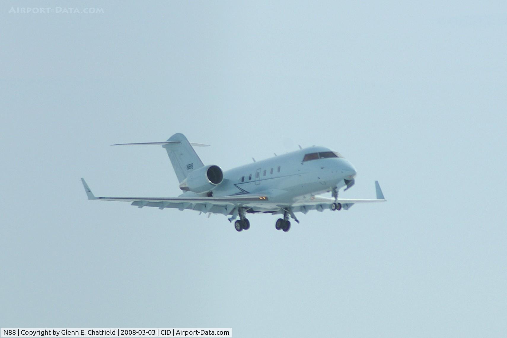 N88, 2004 Bombardier Challenger 604 (CL-600-2B16) C/N 5588, Low approach on Runway 31, Flight Check 88.  Gear coming up.