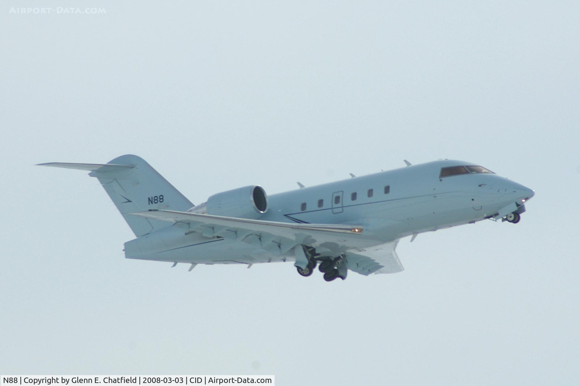 N88, 2004 Bombardier Challenger 604 (CL-600-2B16) C/N 5588, Low approach on Runway 31, Flight Check 88.  Gear coming up.