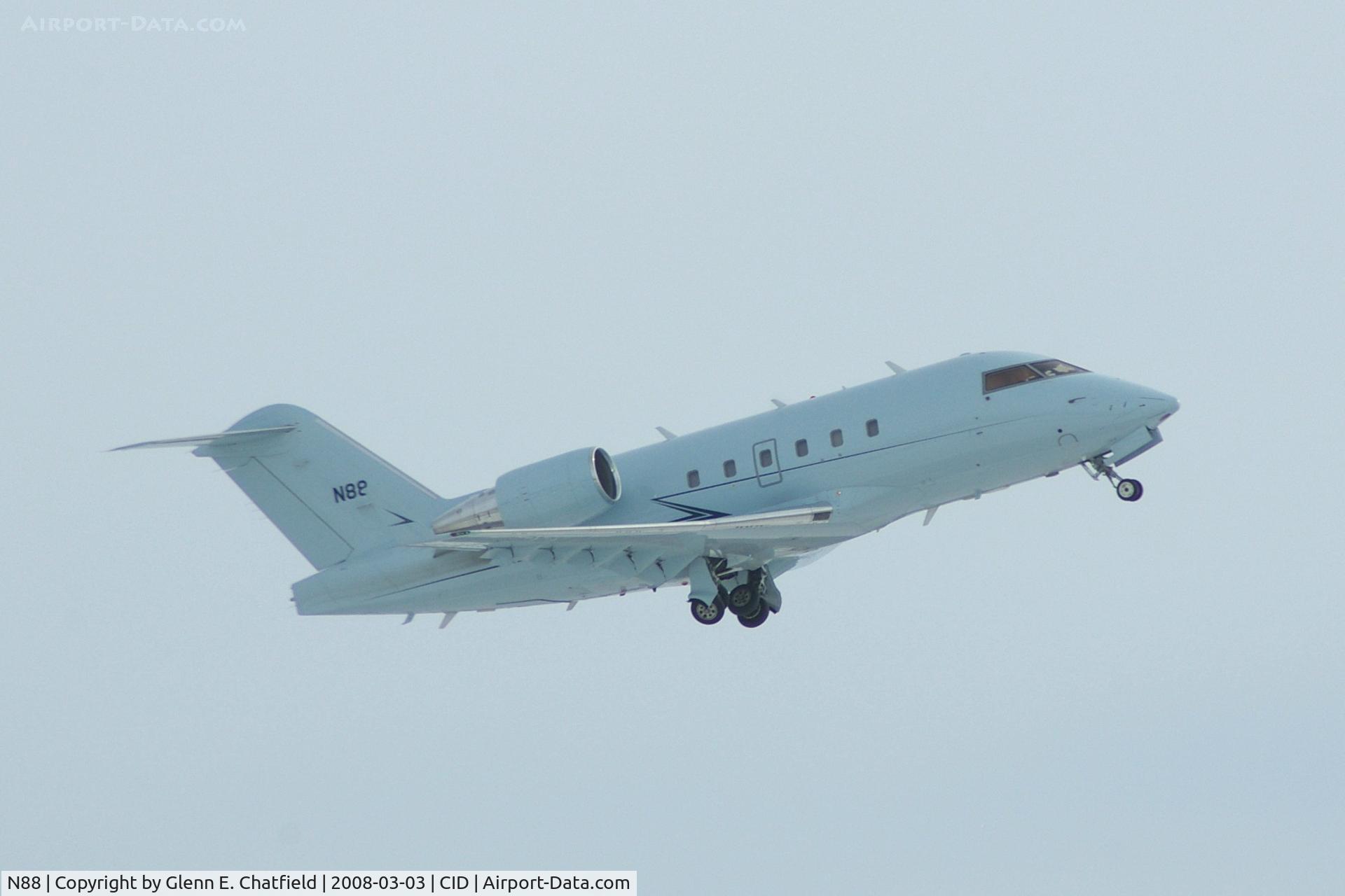 N88, 2004 Bombardier Challenger 604 (CL-600-2B16) C/N 5588, Low approach on Runway 27, Flight Check 88.  Gear coming up.