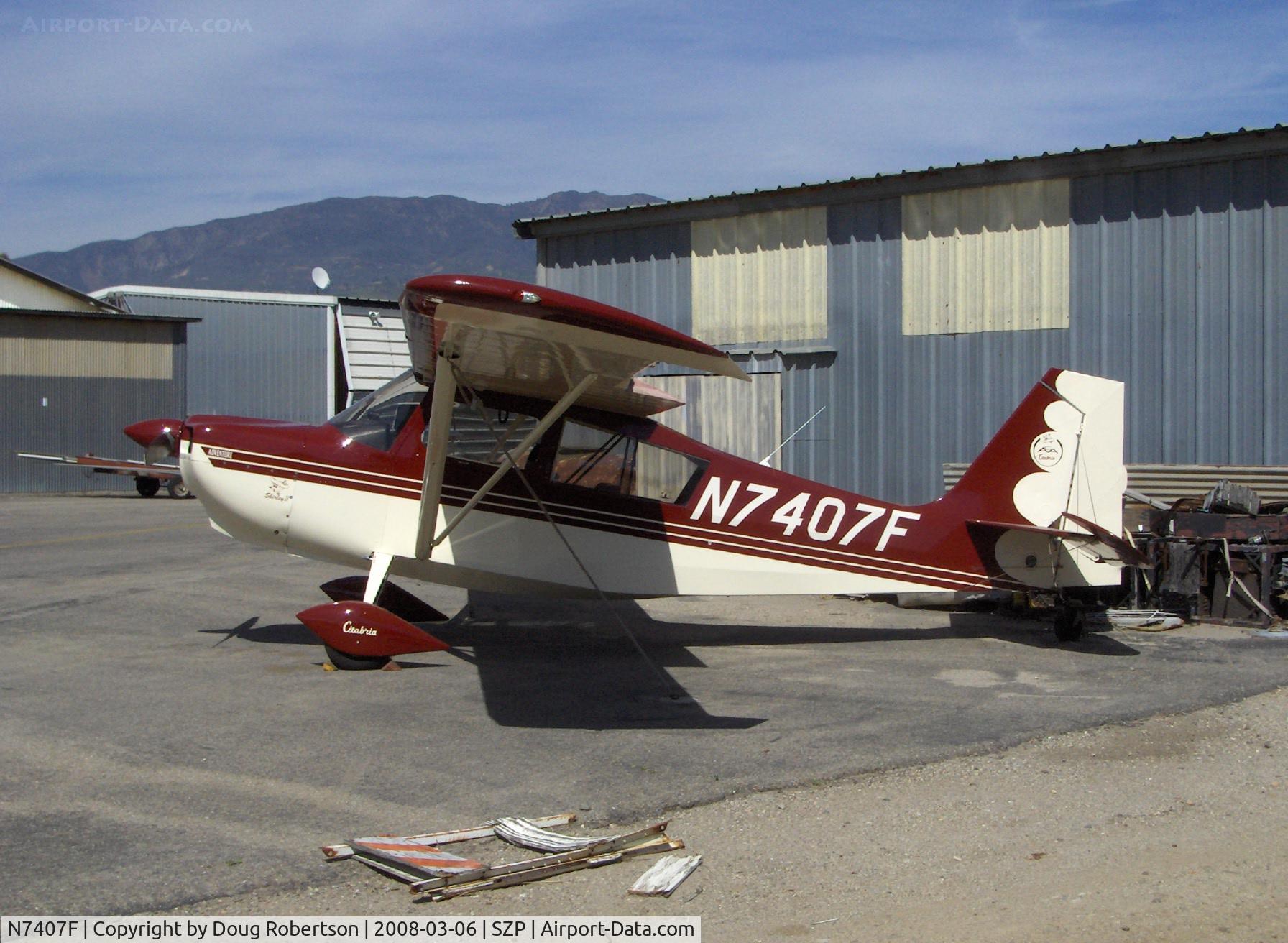 N7407F, 1999 American Champion 7GCAA Adventure Citabria C/N 416-98, 1999 American Champion 7GCAA ADVENTURE, Lycoming O-320-B2B 160 Hp