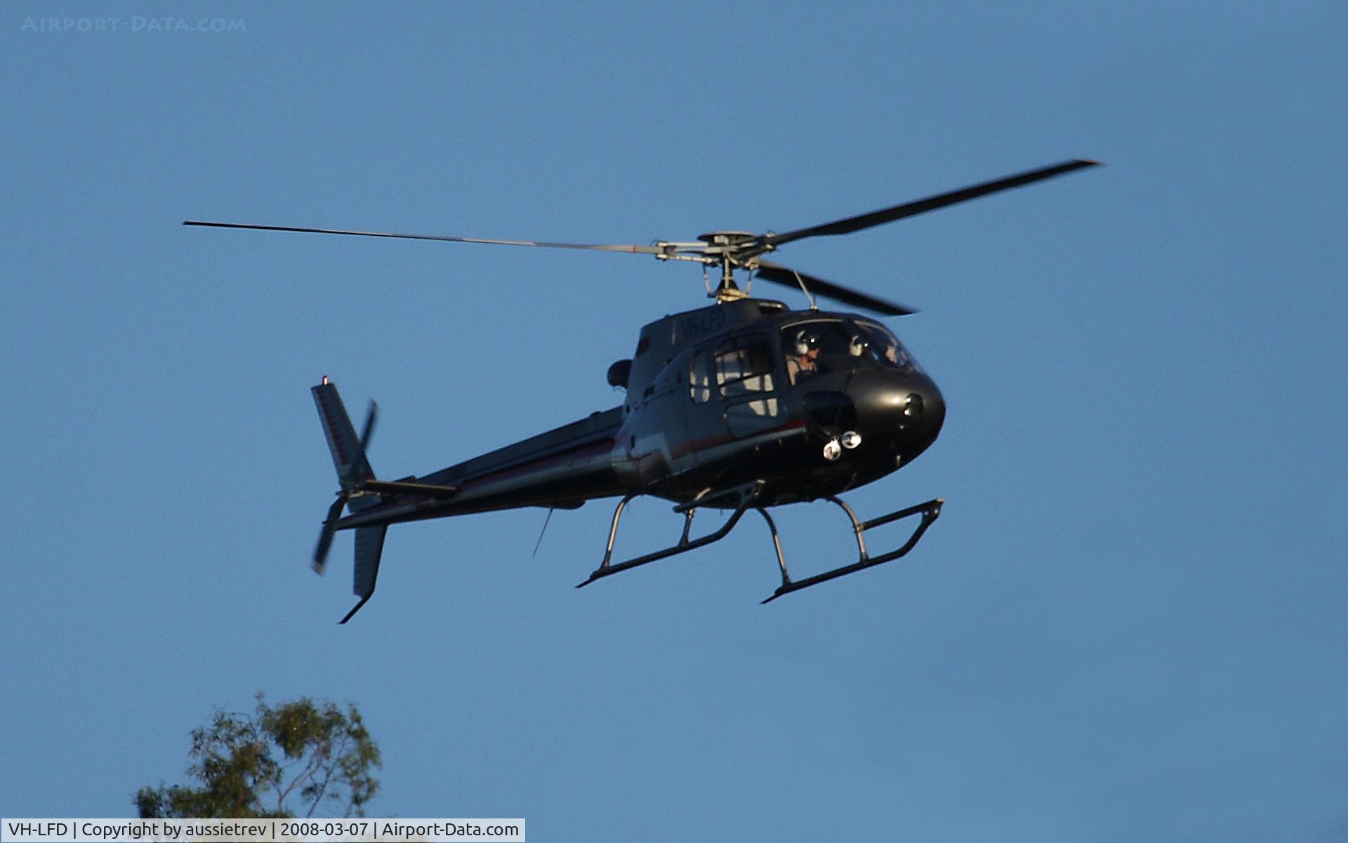 VH-LFD, Eurocopter AS-350B-2 Ecureuil C/N 2627, Taken in my front yard, this Eurocopter was very very low and uninvited. Still don't know what it was up to.