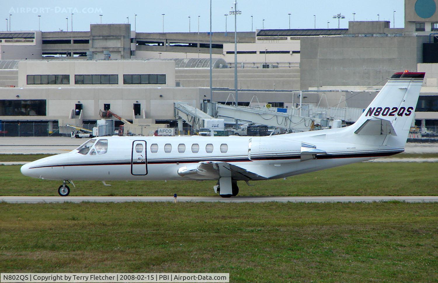 N802QS, 2006 Cessna 560 Citation Encore C/N 560-0706, The business aircraft traffic at West Palm Beach on the Friday before President's Day always provides the aviation enthusiast / photographer with a treat
