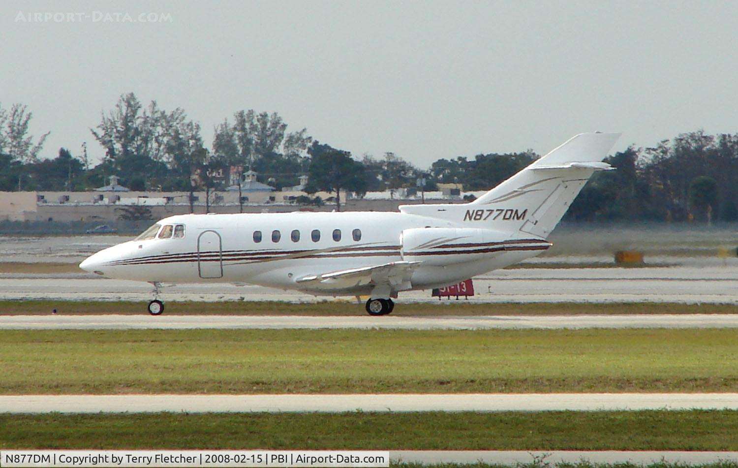 N877DM, 1995 Raytheon Hawker 800XP C/N 258279, The business aircraft traffic at West Palm Beach on the Friday before President's Day always provides the aviation enthusiast / photographer with a treat