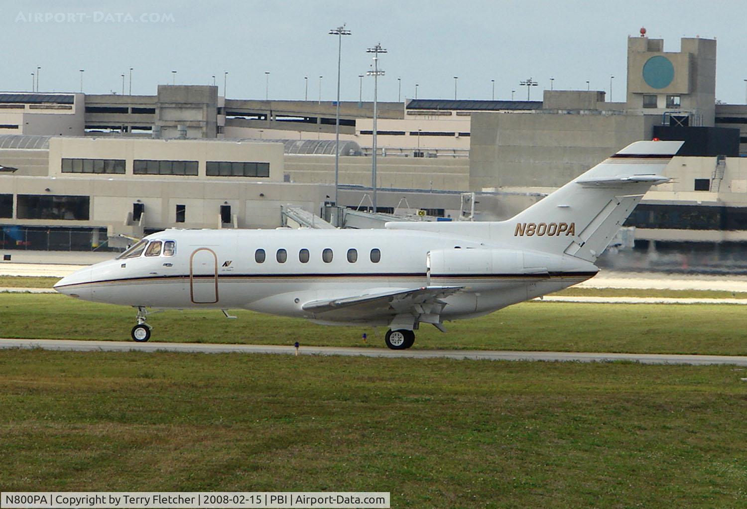 N800PA, British Aerospace BAe.125 Series 800A C/N 258162, The business aircraft traffic at West Palm Beach on the Friday before President's Day always provides the aviation enthusiast / photographer with a treat