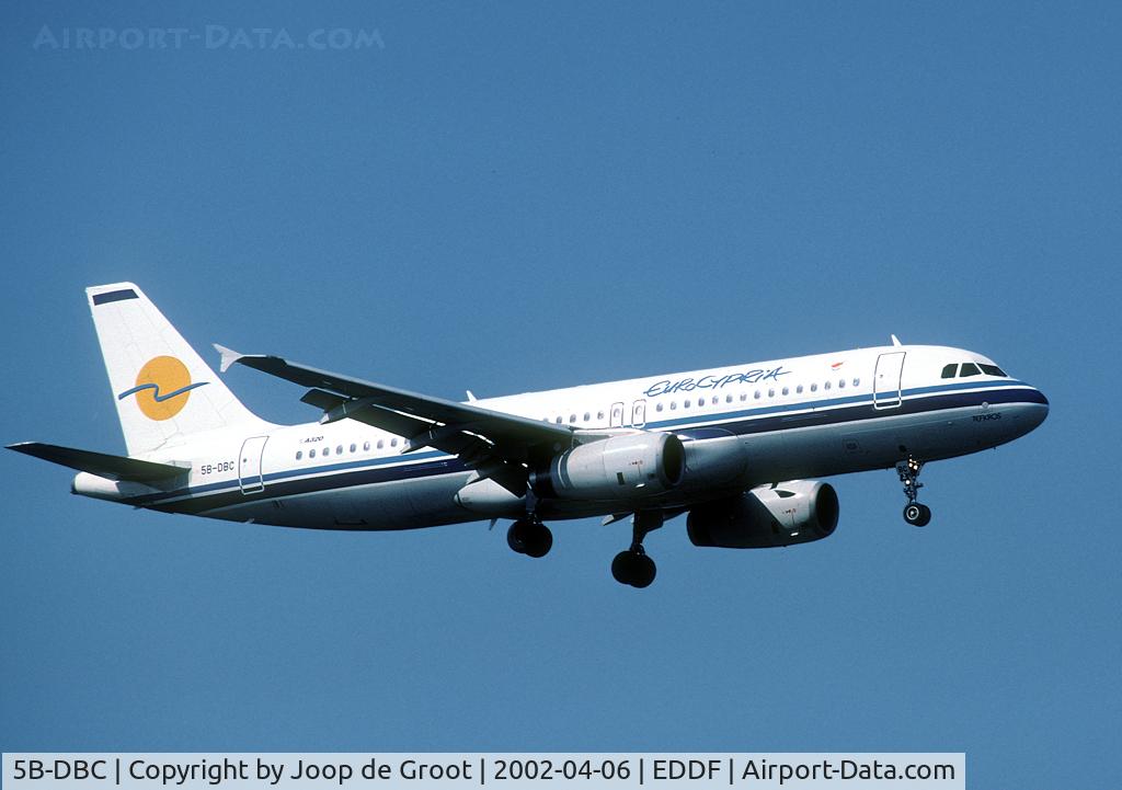 5B-DBC, 1992 Airbus A320-231 C/N 295, Landing at Frankfurt