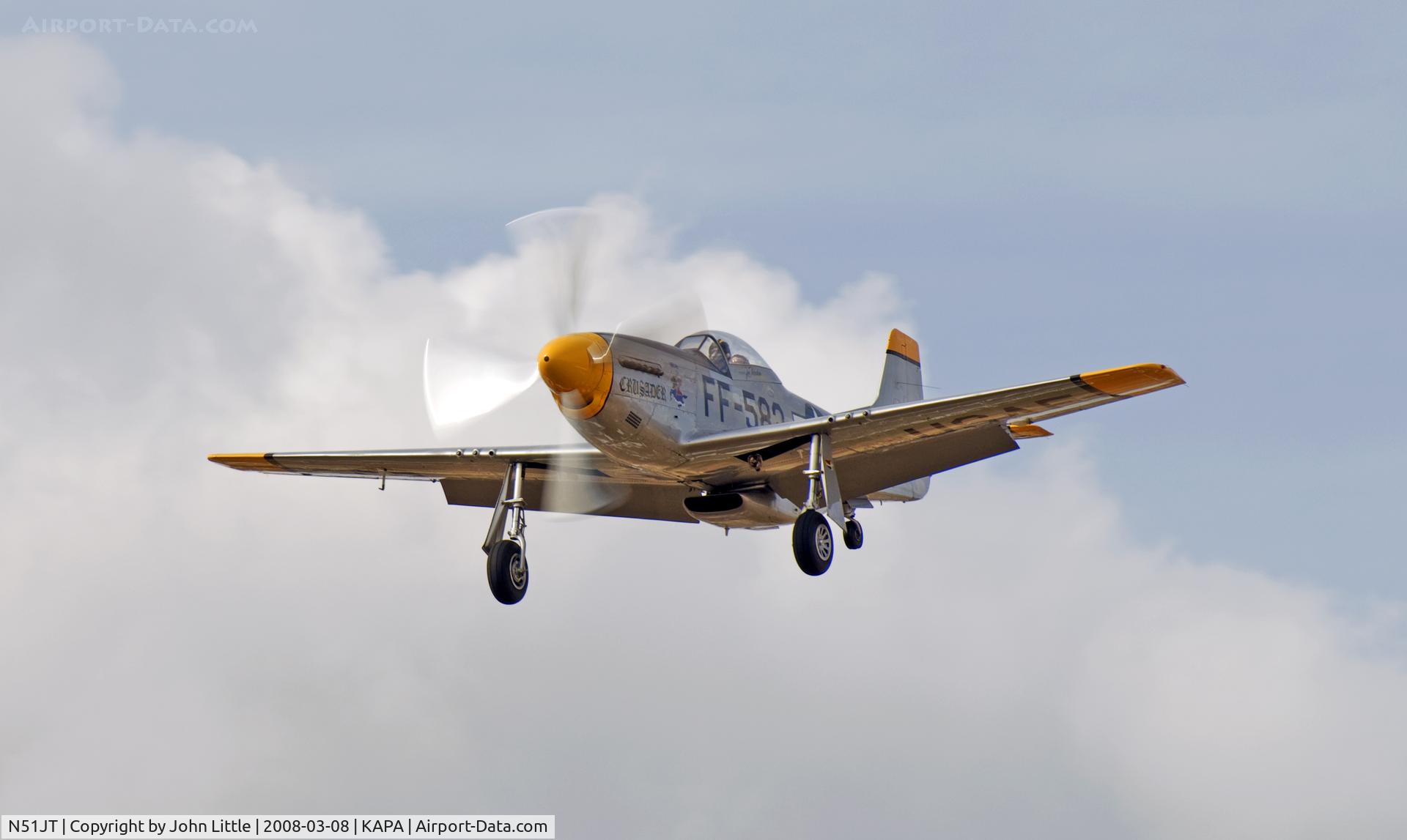 N51JT, 1946 North American P-51D Mustang C/N 122-41122 (44-74582), Crusader on approach