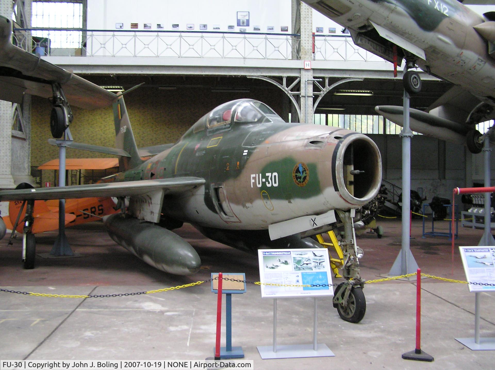FU-30, 1953 Republic F-84F Thunderstreak C/N Not found (53-6806/FU-30/FU-15, F84F Thunderstreak on display at Brussels Air Museum