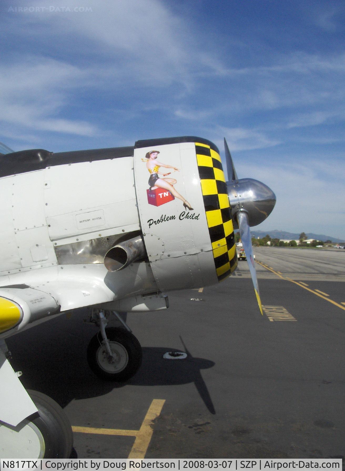 N817TX, 1942 North American AT-6D Texan C/N 88-18022 (42-86241), 1942 North American AT-6D TEXAN 'Problem Child', P&W R-1340 600 Hp, cowl logo-lighting the dynamite stick