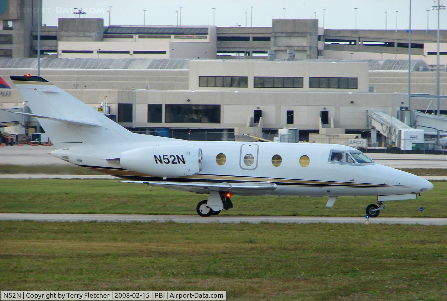 N52N, Dassault-Breguet Falcon 10 C/N 197, The business aircraft traffic at West Palm Beach on the Friday before President's Day always provides the aviation enthusiast / photographer with a treat