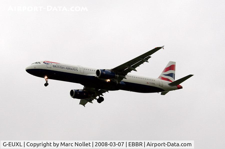 G-EUXL, 2007 Airbus A321-231 C/N 3254, Landing at Brussels Airport