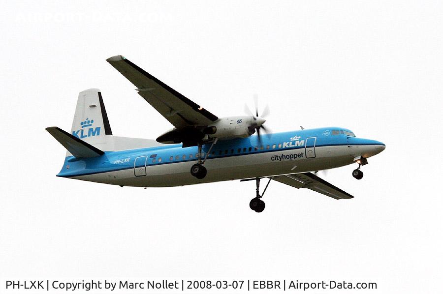 PH-LXK, 1993 Fokker 50 C/N 20271, Landing at Brussels Airport