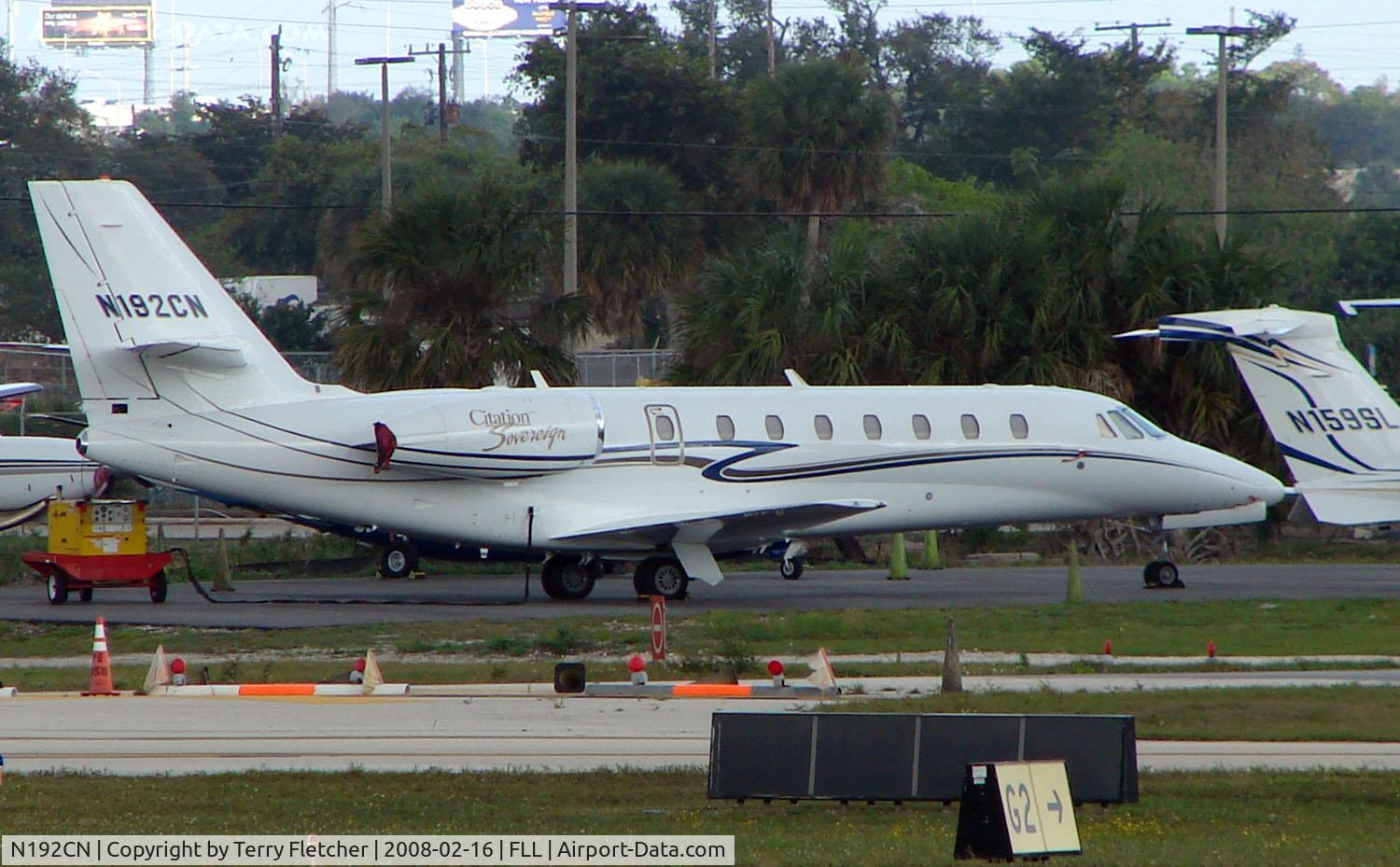 N192CN, 2007 Cessna 680 Citation Sovereign C/N 680-0137, Citation Sovereign at FLL in Feb 2008