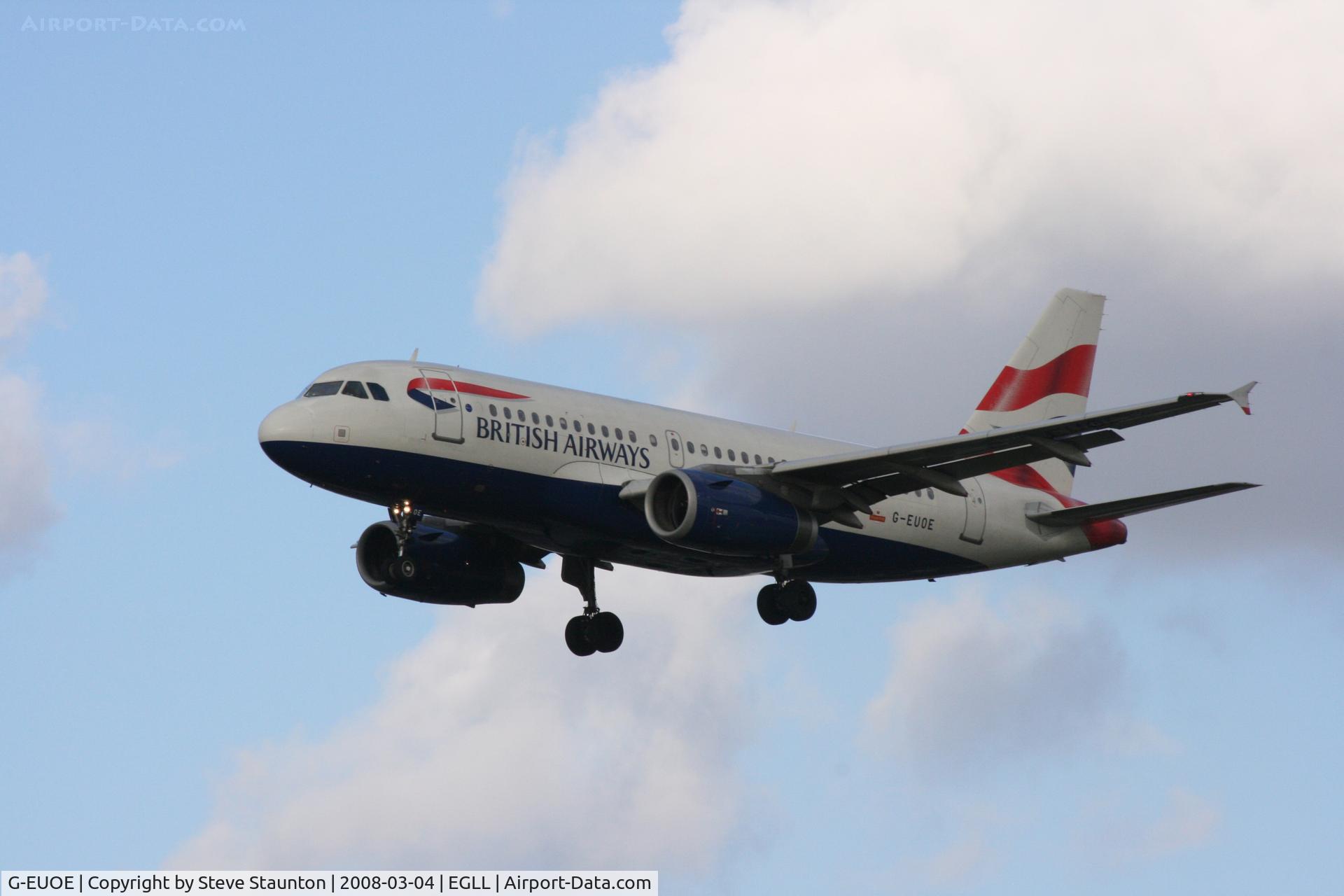 G-EUOE, 2001 Airbus A319-131 C/N 1574, Taken at Heathrow Airport March 2008