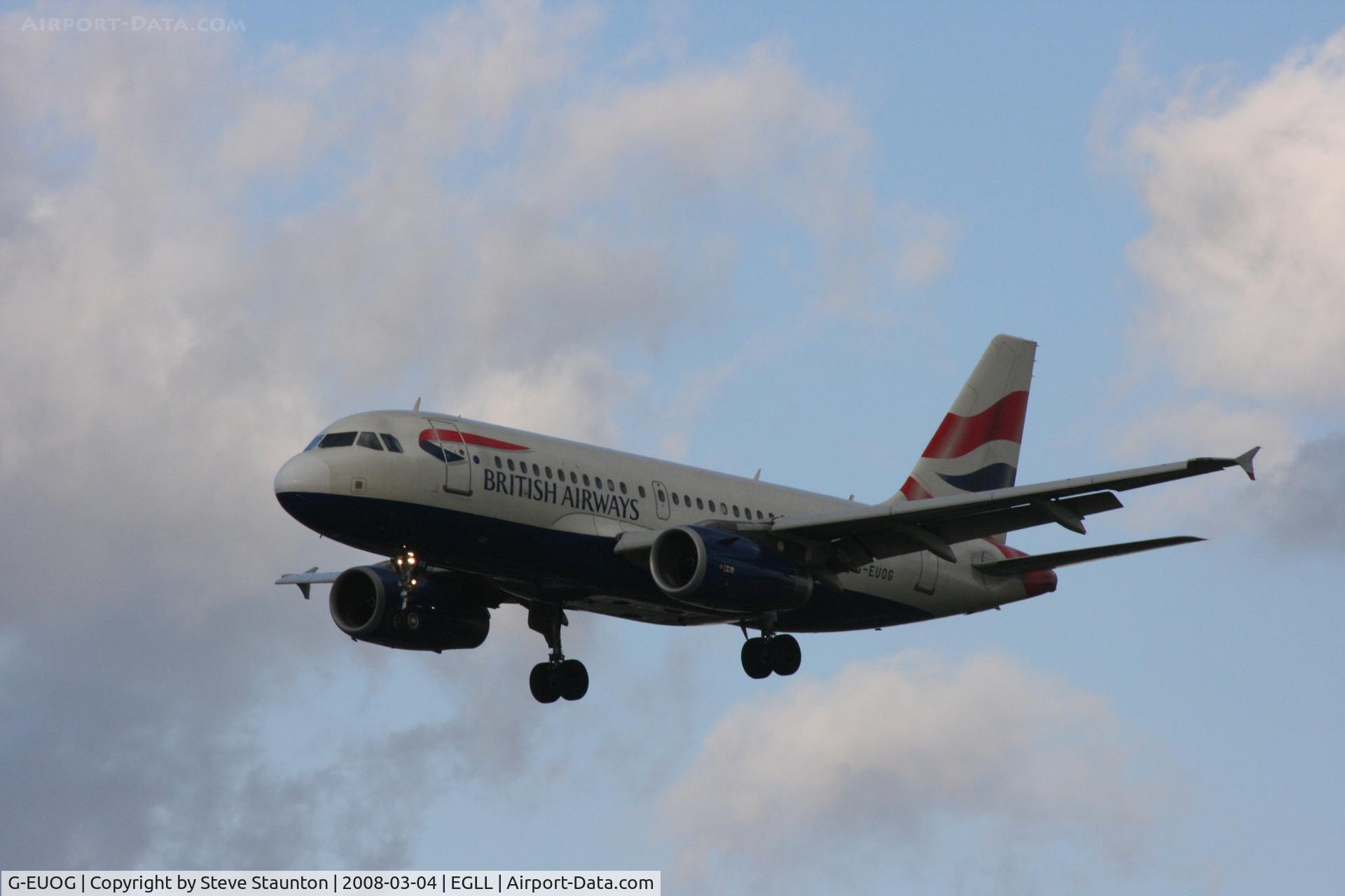 G-EUOG, 2001 Airbus A319-131 C/N 1594, Taken at Heathrow Airport March 2008