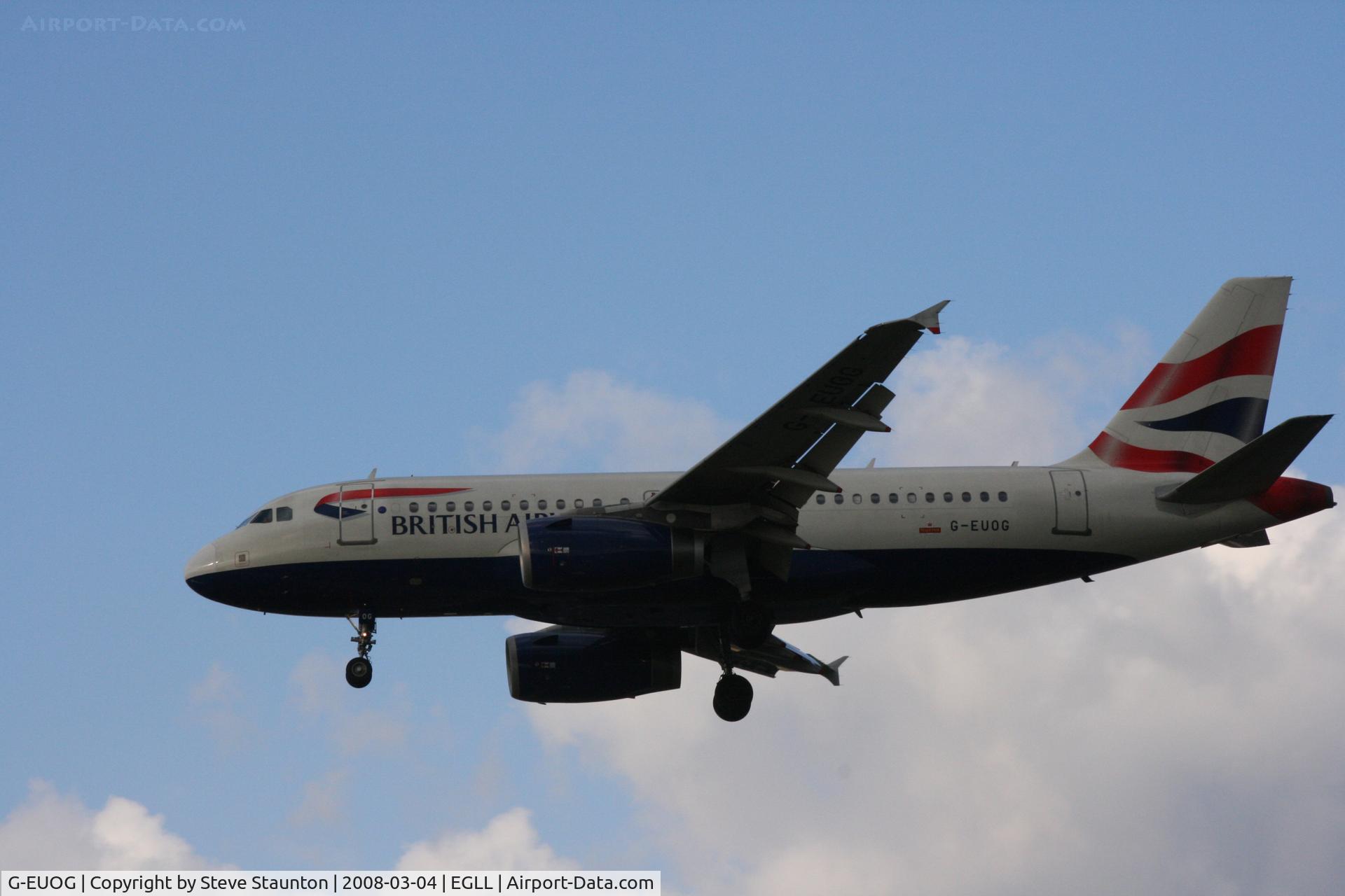 G-EUOG, 2001 Airbus A319-131 C/N 1594, Taken at Heathrow Airport March 2008