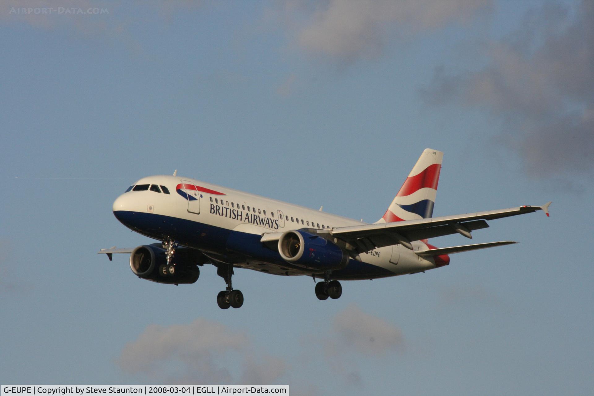 G-EUPE, 2000 Airbus A319-131 C/N 1193, Taken at Heathrow Airport March 2008