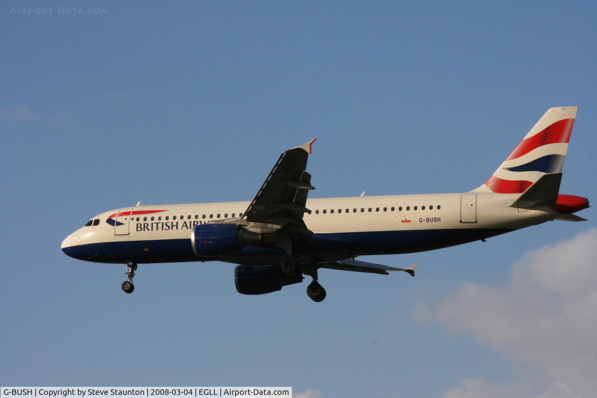 G-BUSH, 1989 Airbus A320-211 C/N 042, Taken at Heathrow Airport March 2008