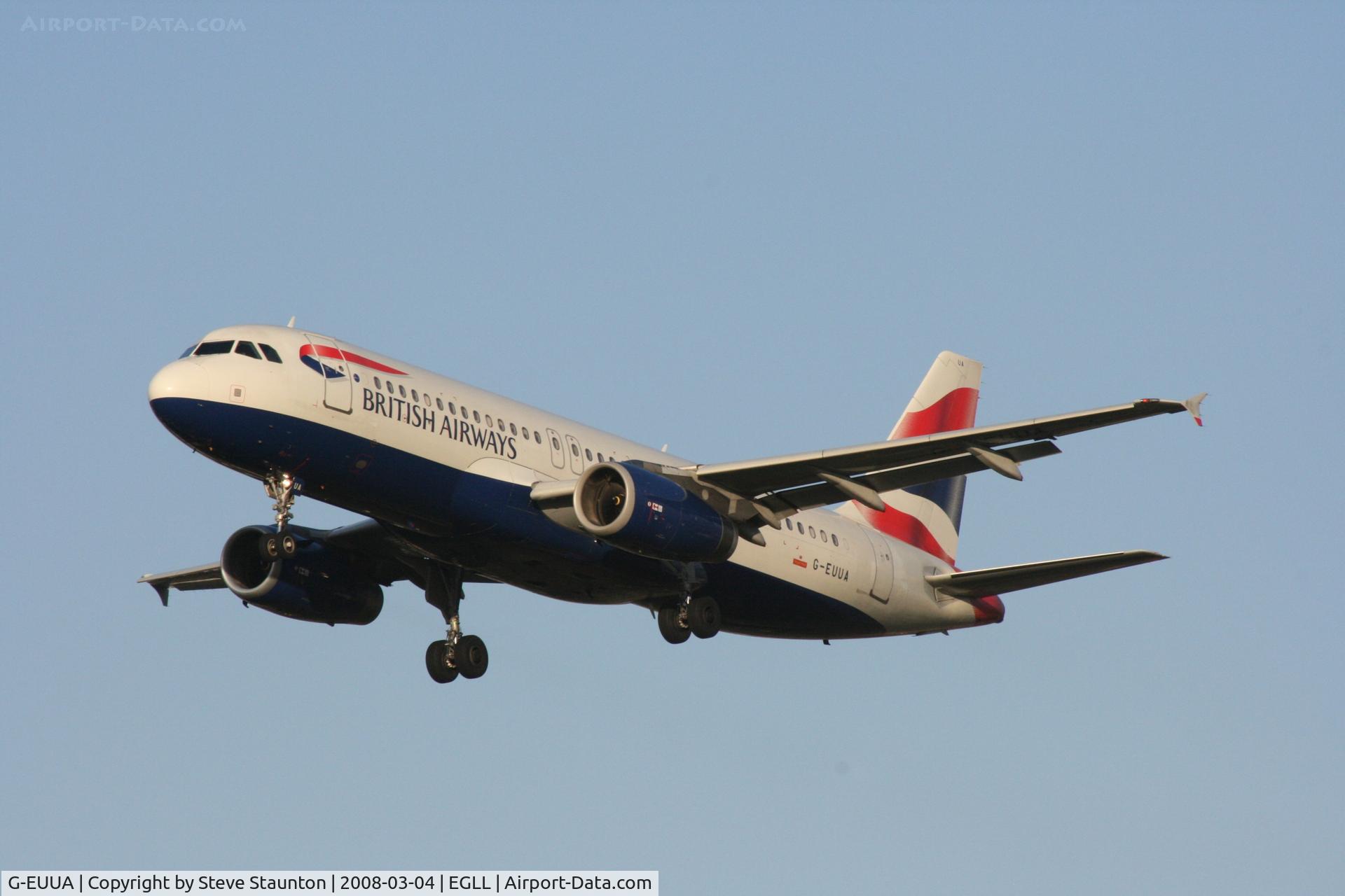 G-EUUA, 2001 Airbus A320-232 C/N 1661, Taken at Heathrow Airport March 2008