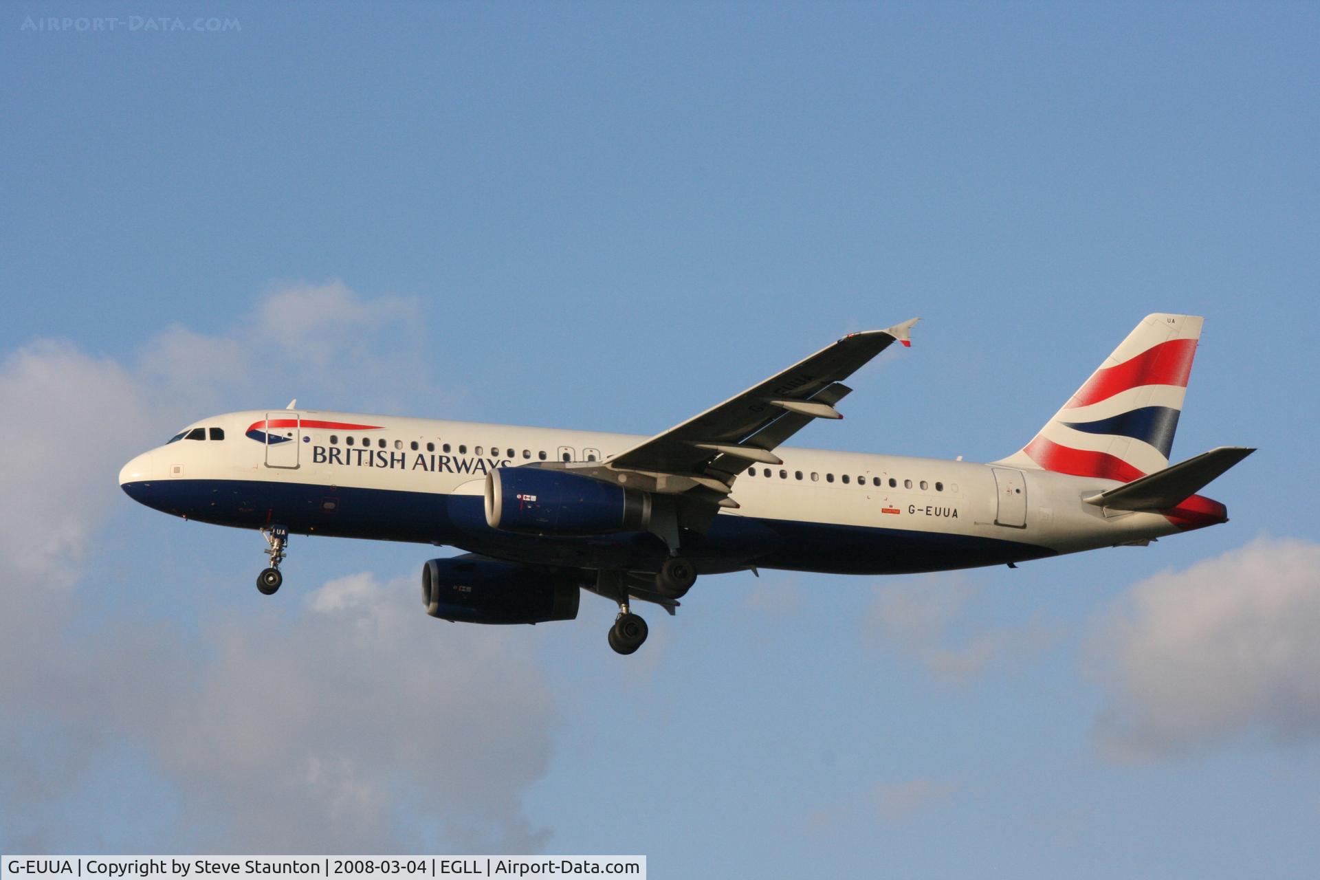 G-EUUA, 2001 Airbus A320-232 C/N 1661, Taken at Heathrow Airport March 2008
