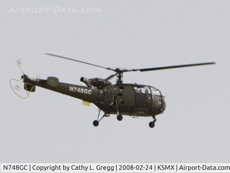 N748GC, 1973 Aerospatiale SA-319B Alouette III C/N 2020, Flying over Ranch Guadalupe Dunes, CA