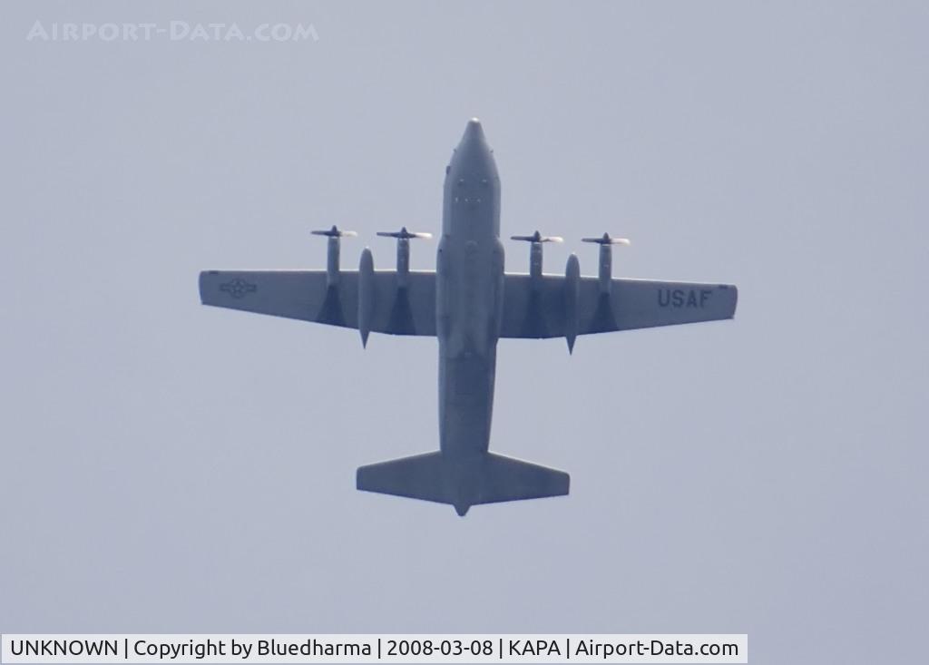 UNKNOWN, , Lockheed Martin C-130 Hercules Flying South over KAPA to who knows where.