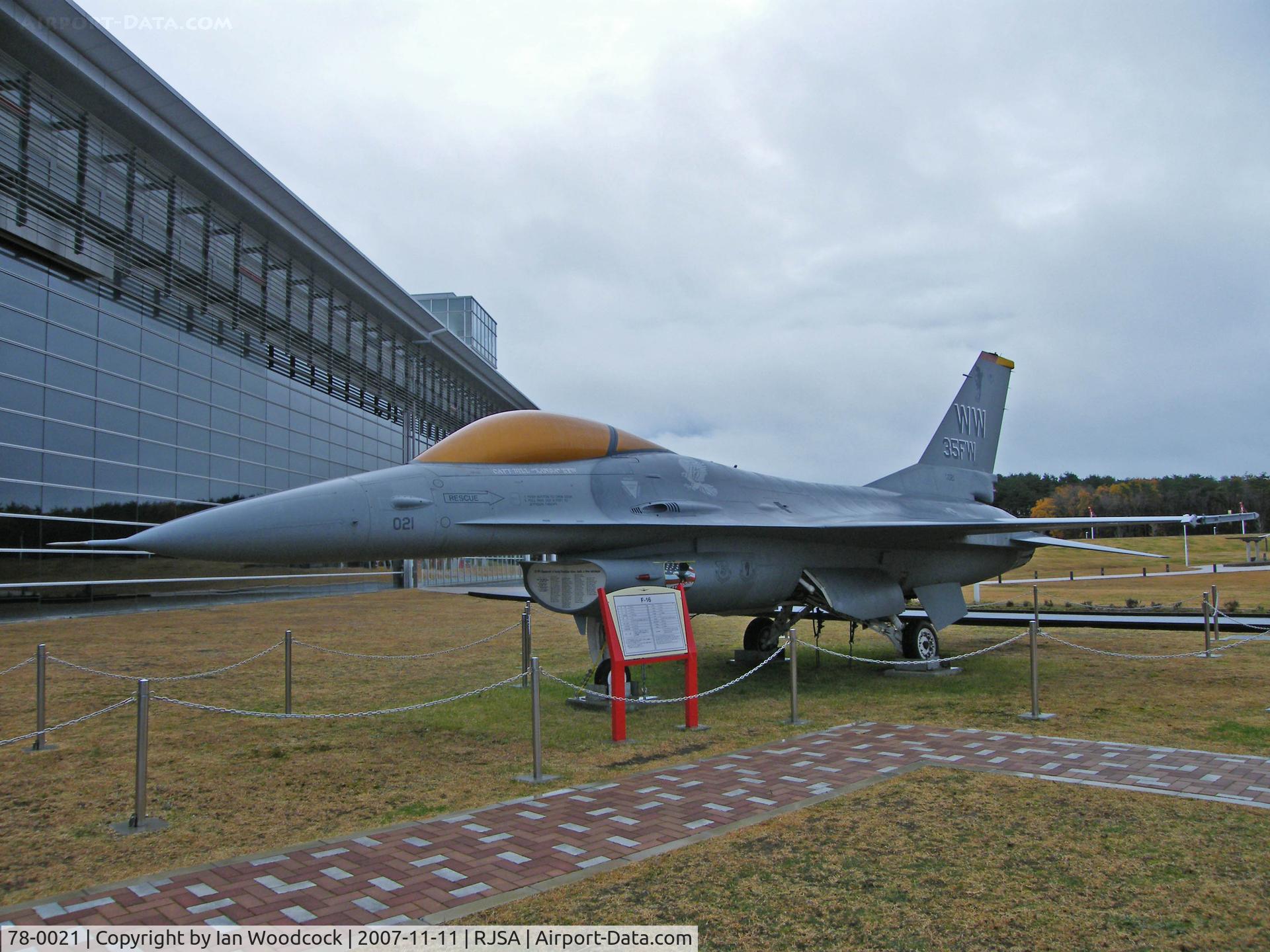 78-0021, General Dynamics F-16A Fighting Falcon C/N 61-27, General Dynamics F-16A/Misawa-Aomori,Preserved