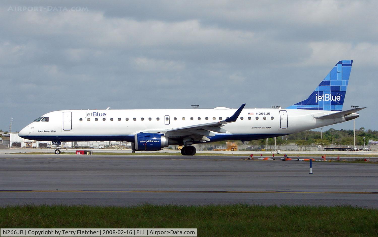 N266JB, 2007 Embraer ERJ-190-100 IGW 190AR C/N 19000054, Jetblue Embraer 190 at FLL