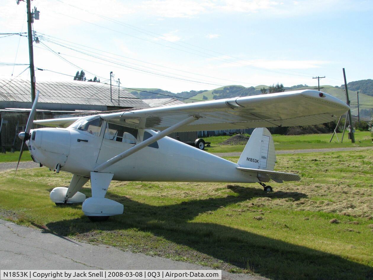 N1853K, 1946 Luscombe 8E Silvaire C/N 4580, Taken at the Schellville Antique Aerodrome Display Weekend