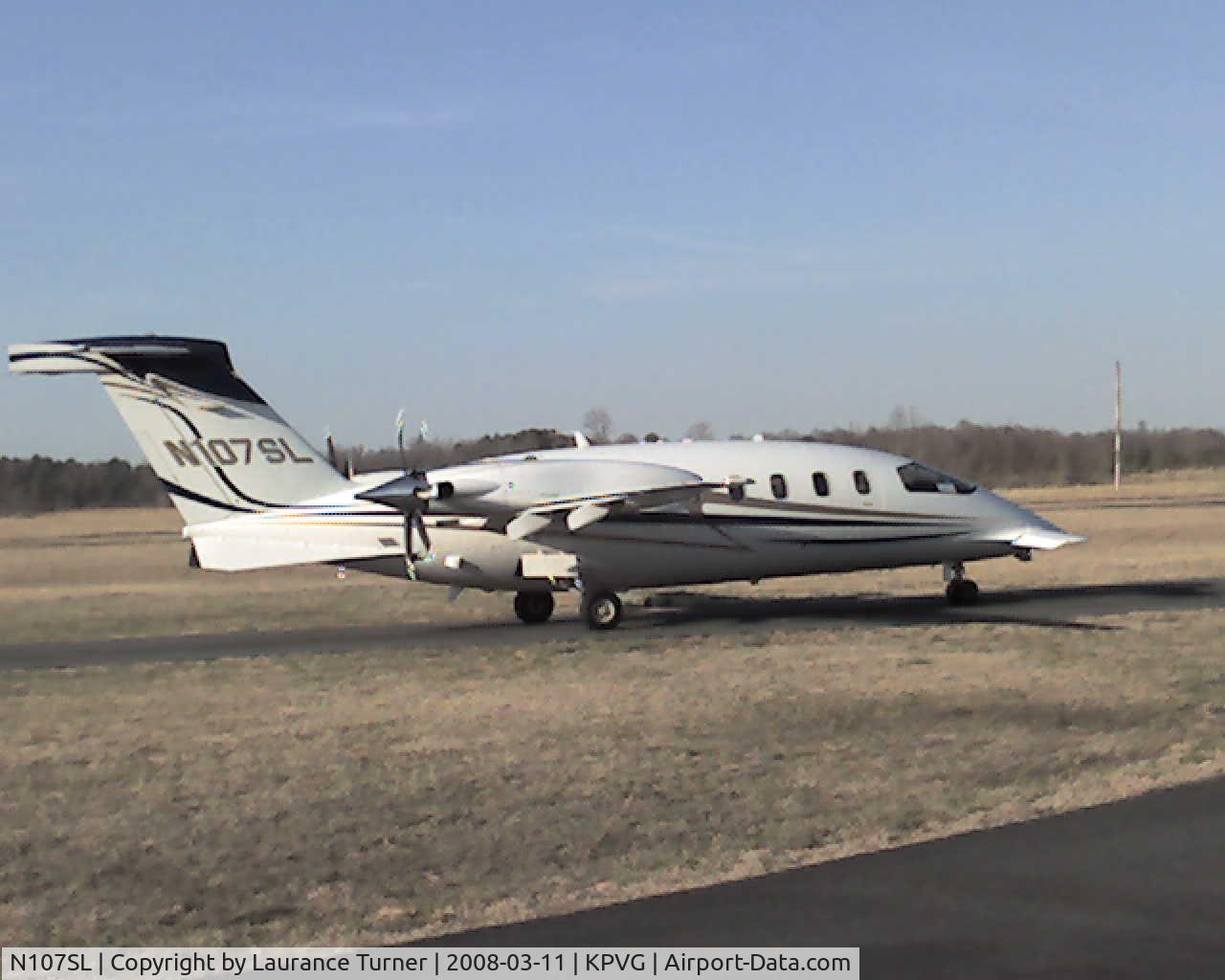 N107SL, 2003 Piaggio P-180 Avanti C/N 1073, Taxi for takeoff at KPVG, runway 28