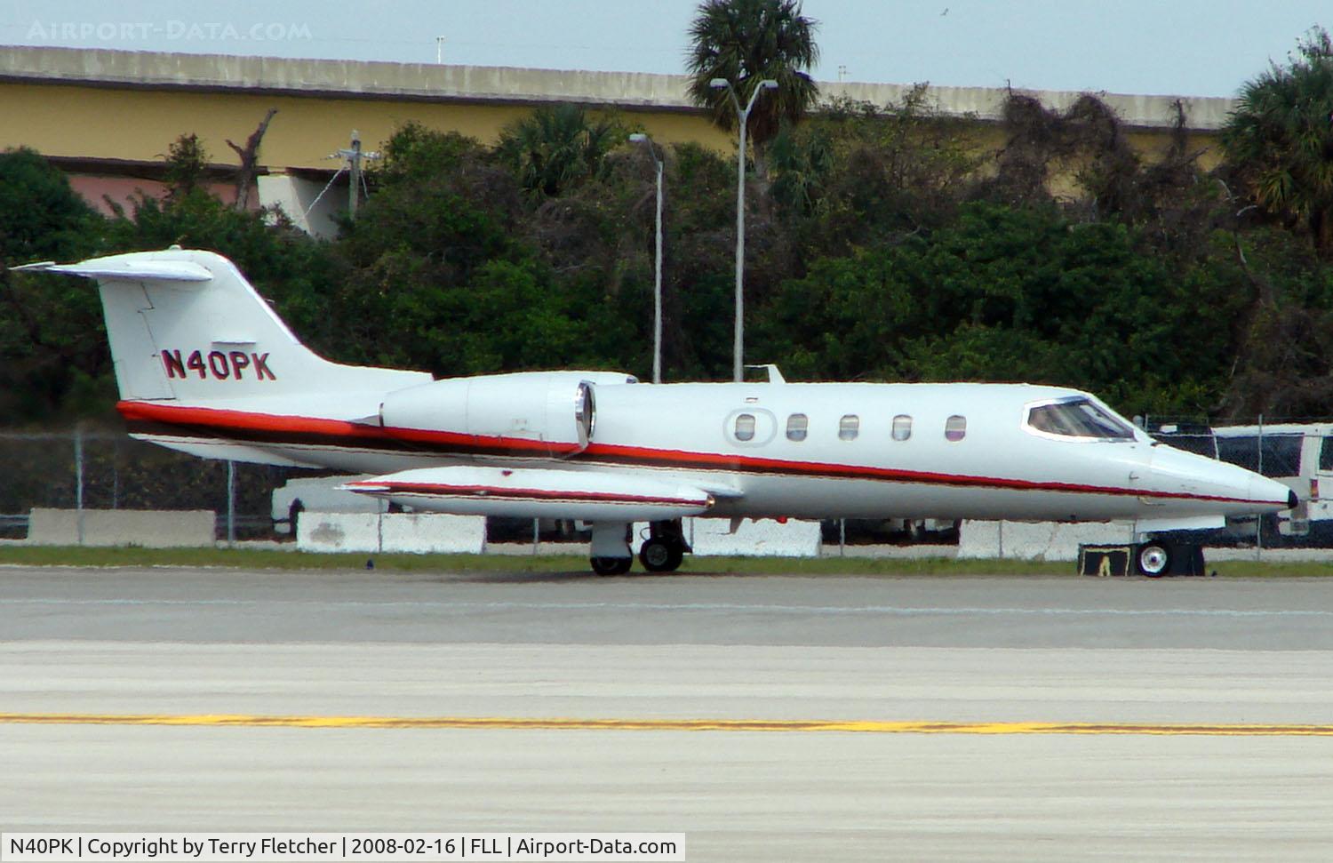 N40PK, 1979 Gates Learjet Corp. 35A C/N 260, Learjet 35A waits clearance to depart FLL in the midday heat
