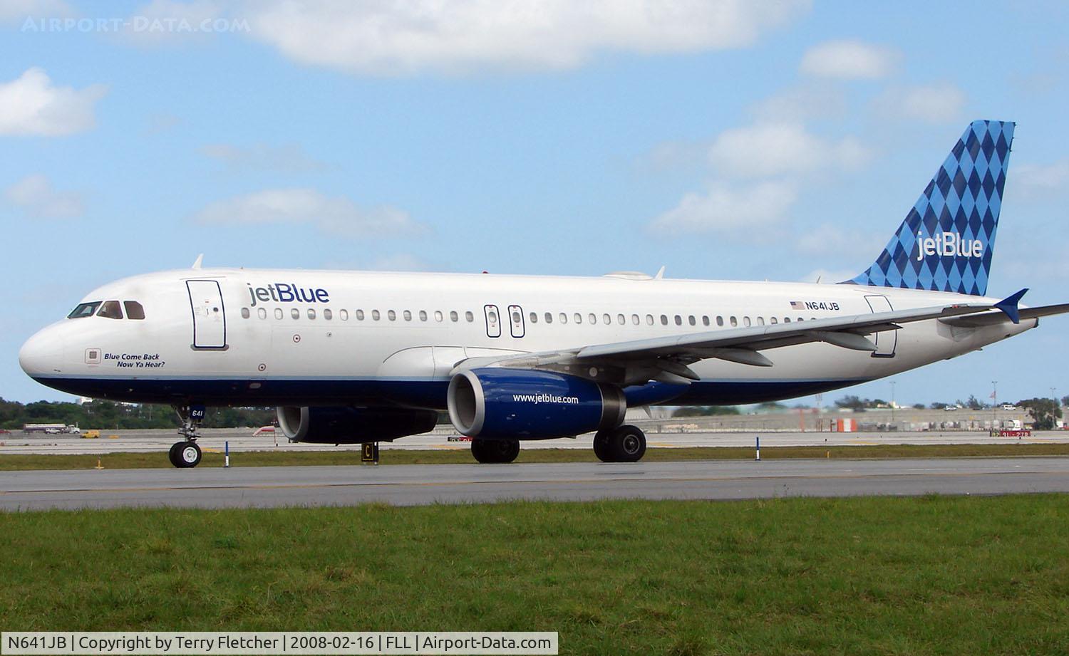 N641JB, 2006 Airbus A320-232 C/N 2848, Jetblue A320 prepares to depart FLL