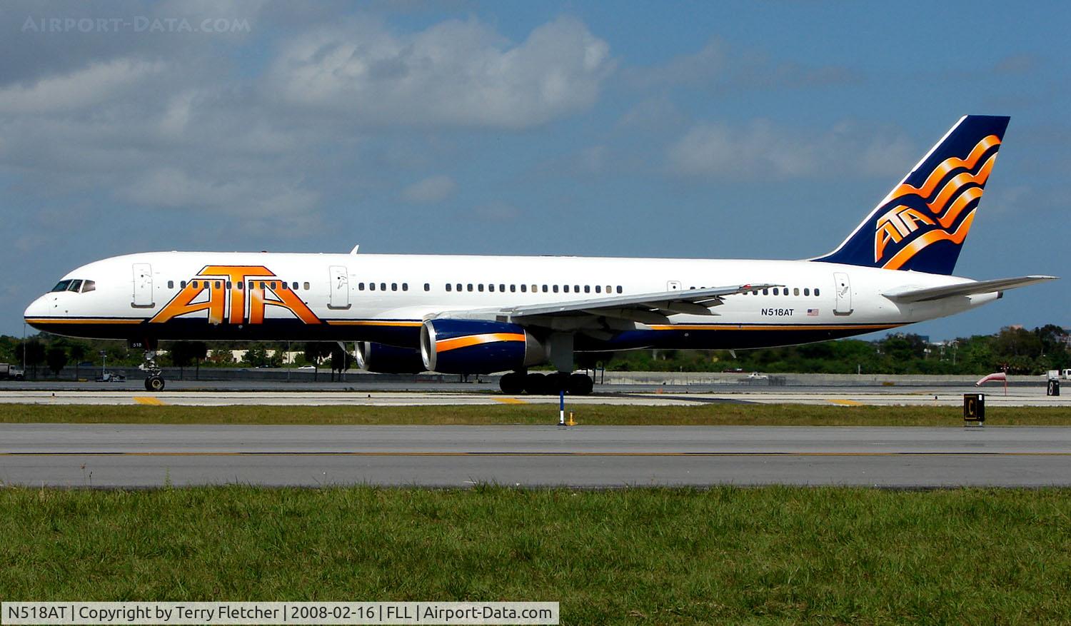 N518AT, 1996 Boeing 757-23N C/N 27974, American Trans Air B757 about to depart from FLL